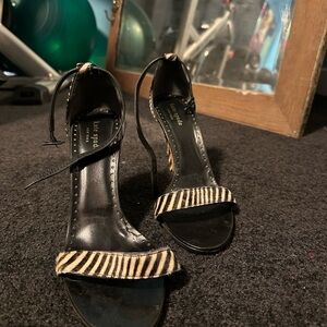Kate Spade Black and Zebra Stripe Heels